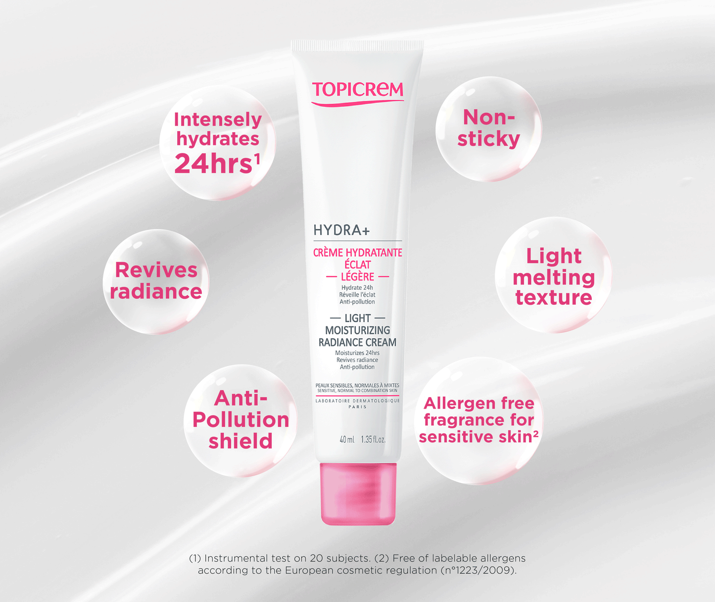 Topicrem Hydra+ Light Moisturizing Radiance Cream (40ml)