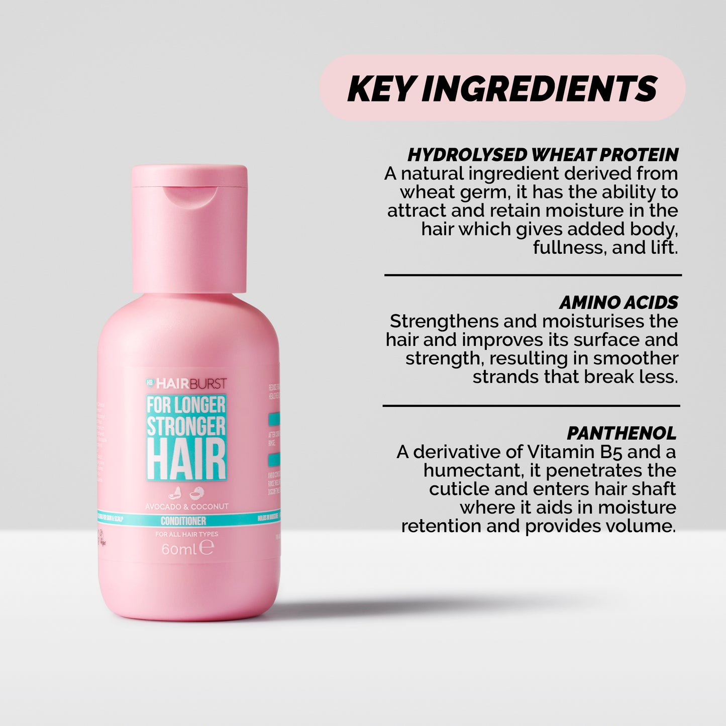 Hairburst Mini Conditioner for Longer, Stronger Hair 60ml (exp: April 2024)