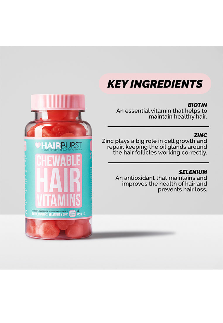 Hairburst Chewable Hair Vitamins (60 gummies) (exp: August 2024)