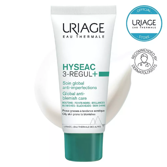 Uriage Hyseac 3-Regul + 40ml Limits Excess Sebum, Eliminate Blackhead for Oily to Combination Skin