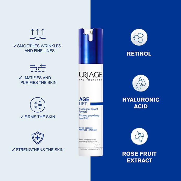 Uriage Age Lift Firming Smoothing Day Fluid 40ml Anti-Aging Day Fluid- Wrinkles, Firmness, Shine