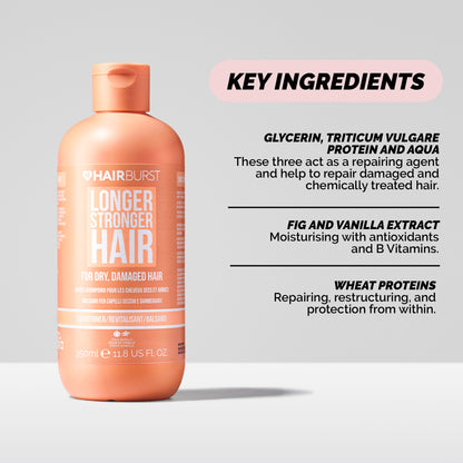 (Bundle) Hairburst Shampoo for Dry & Damaged Hair 350ml + Hairburst Conditioner for Dry and Damaged Hair 350ml