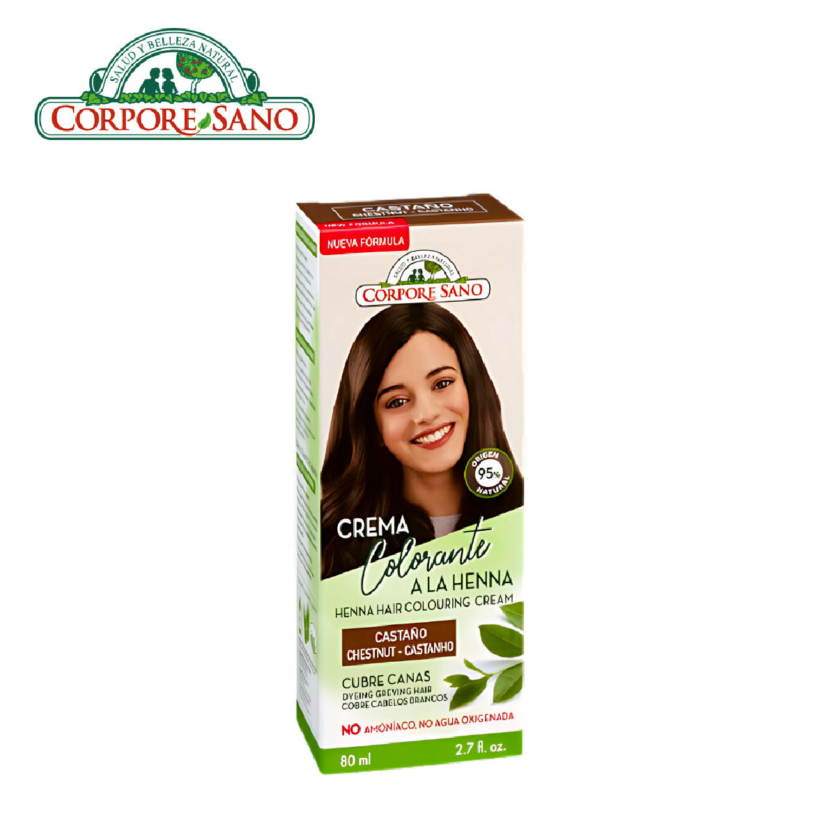 Corpore Sano Henna Colouring Cream - Chestnut 80ml (Exp. Jun 2025)