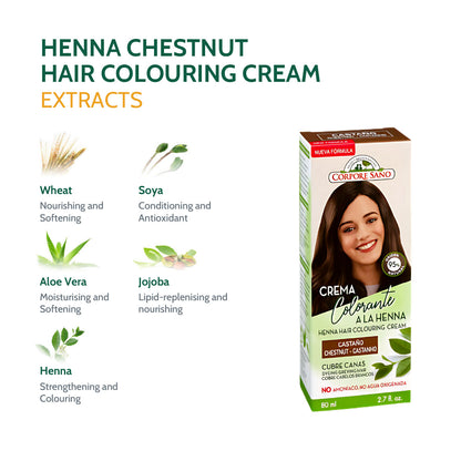 Corpore Sano Henna Colouring Cream - Chestnut 80ml (Exp. Jun 2025)