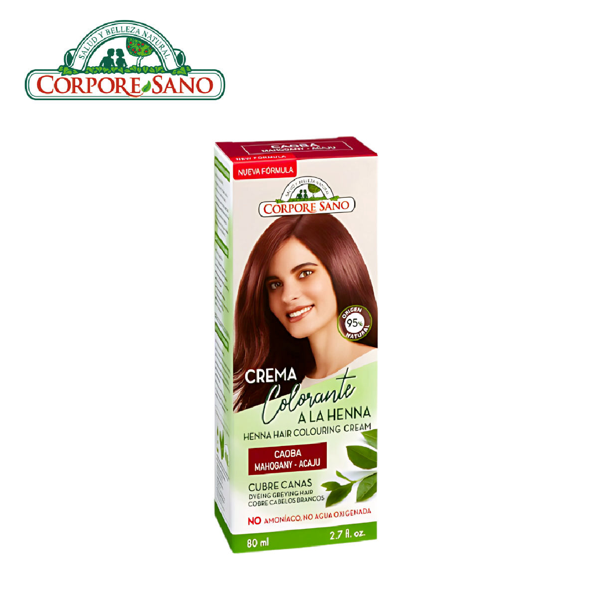 Corpore Sano Henna Colouring Cream - Mahogany 80ml (Exp. Mar 2025)