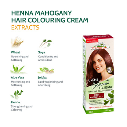 Corpore Sano Henna Colouring Cream - Mahogany 80ml (Exp. Mar 2025)