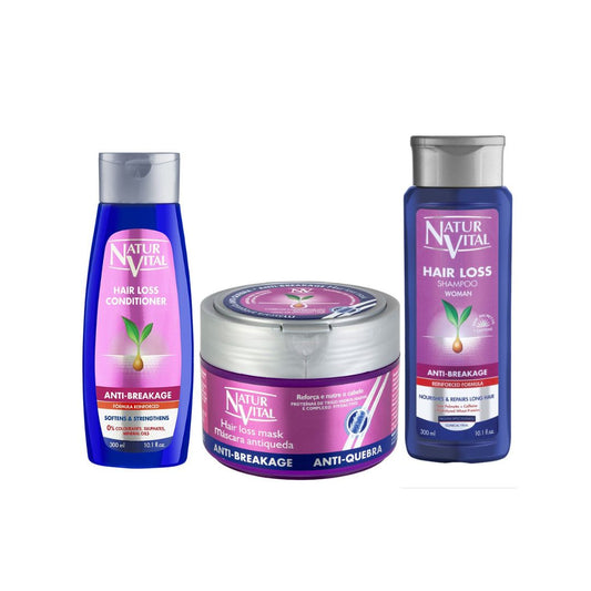 (Bundle) NaturVital Hair Loss - Anti Breakage Shampoo, Conditioner and Mask
