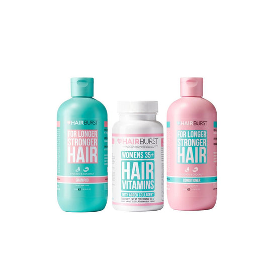 (Bundle) Hairburst Shampoo & Conditioner for Longer, Stronger Hair 350ml, Hair Vitamins for Women 35+ (60 capsules) (exp: Aug 2024)