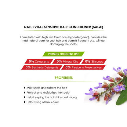 [Bundle] NaturVital Sensitive Hair Shampoo Set (300ml Oily Hair Shampoo + Conditioner w/ 60ml Hair Tonic)
