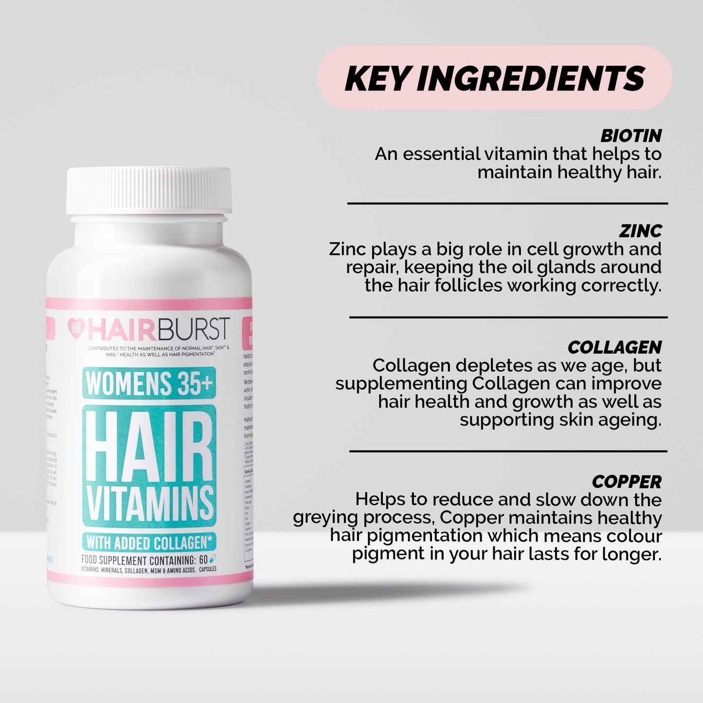 Hairburst Hair Vitamins for Women 35+ (60 capsules)(Expiration: August 2024)