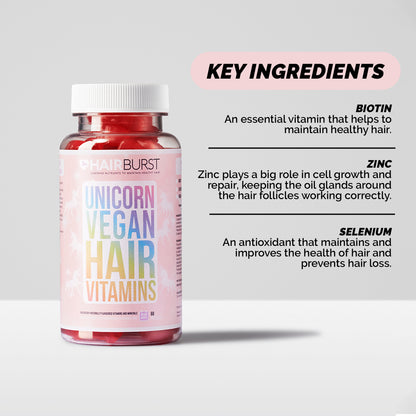 Hairburst Chewable Unicorn Vegan Vitamins (60 pastilles)