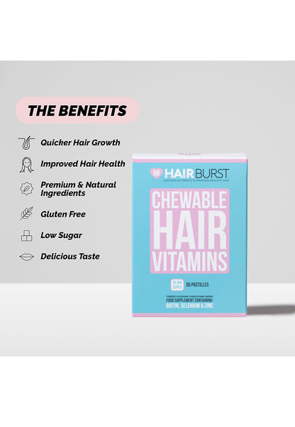 Hairburst Chewable Hair Vitamins (30 gummies) (exp: May 2024)